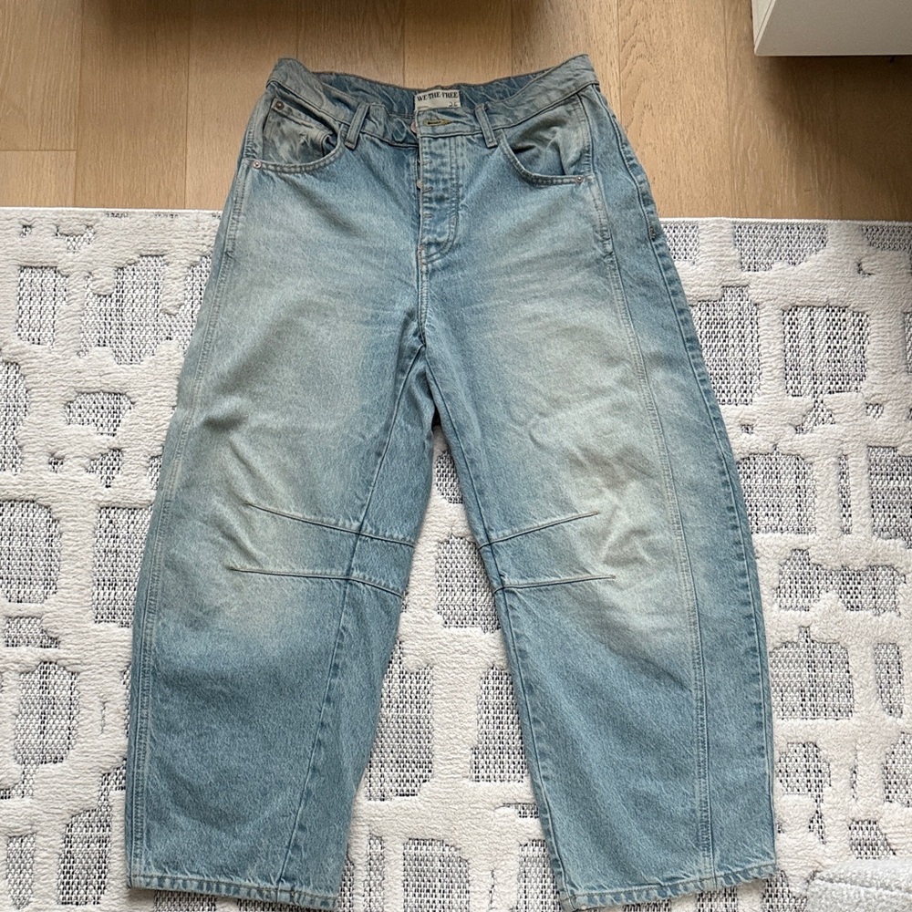 Free People Light Blue Wide Leg Jeans